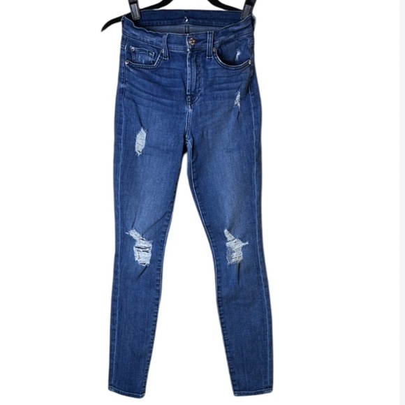 7 For All Mankind Denim - 7 For All Mankind Distressed Skinny Jeans - 25
